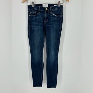Frame Le Skinny De Jeanne Jeans Women’s Sz 26 Blue Denim Stretch Mid Rise Q2